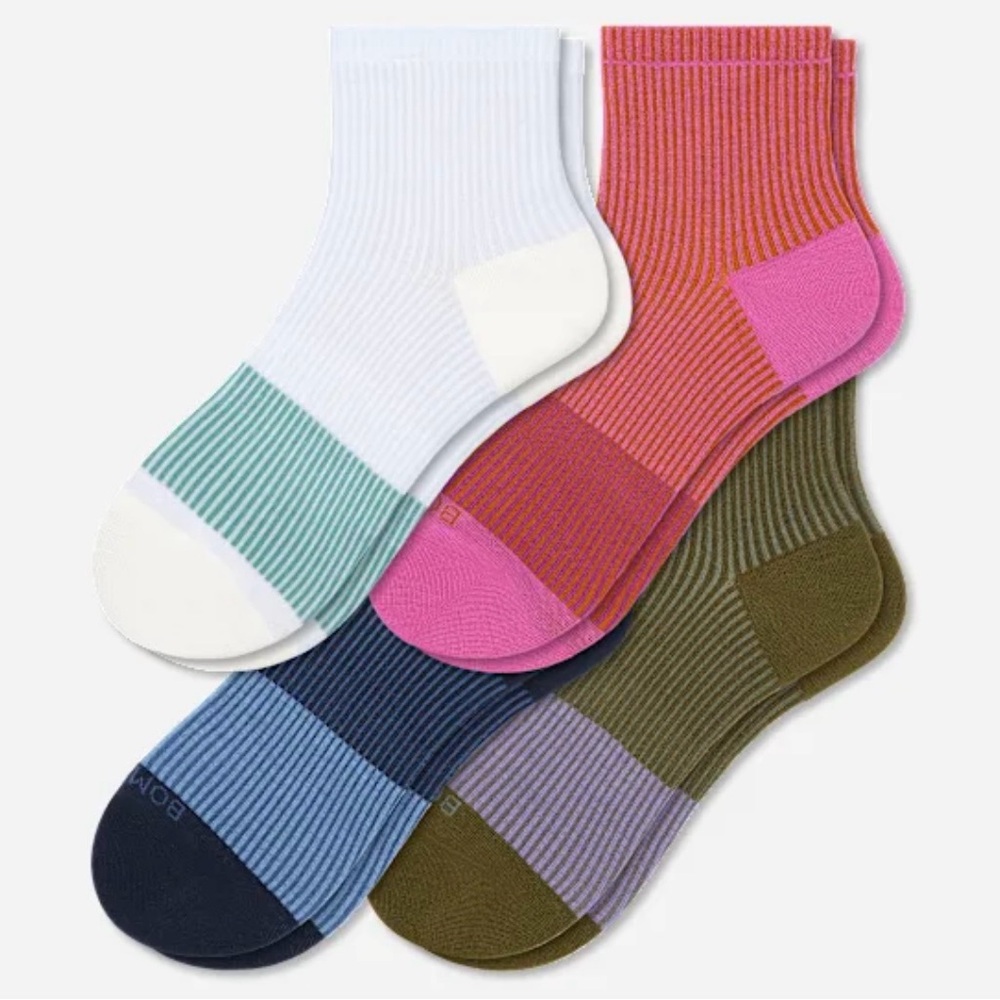 NWT Women’s Lightweight Stripe Quarter Sock 4-Pack